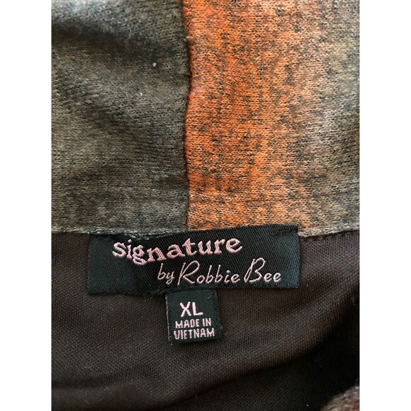 Signature By Robbie Bee Dress Multicolor Striped Cowl Neck 3/4 Sleeve XL - Picture 3 of 10